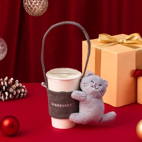 星巴克抱抱灰貓咪單杯提袋