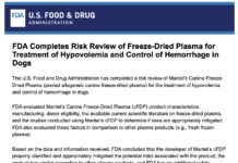 冷凍乾燥血漿獲FDA風險審查通過，動物再生醫療邁出關鍵一步