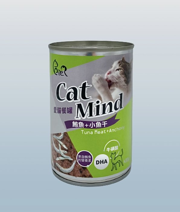 Cat Min-愛貓餐罐(鮪魚+小魚干)(圖片來源:
寵物食品申報網)