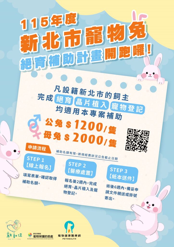 115年度新北市寵物兔絕育補助計畫