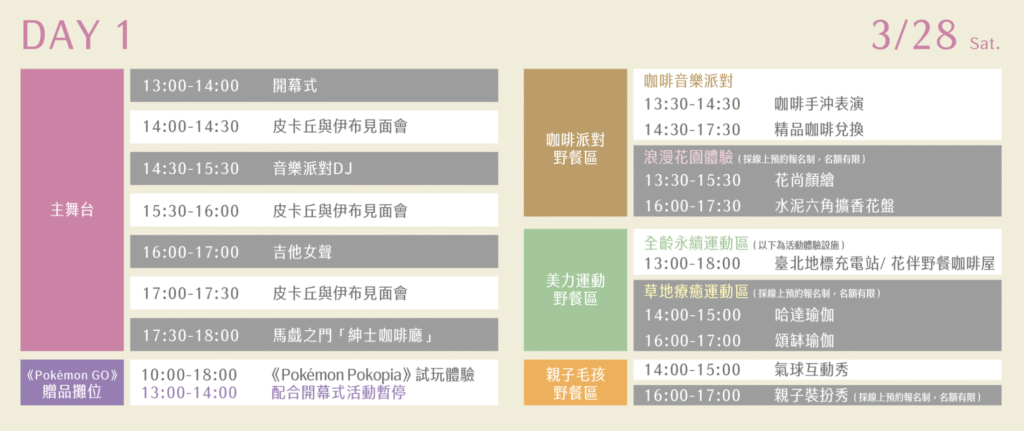2026台北花伴野餐3/28活動總覽